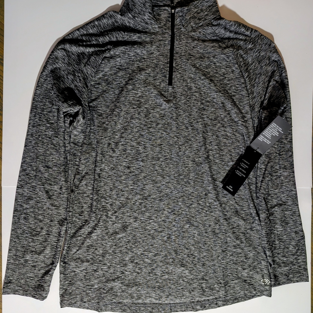 LEG3ND Breathe Men's Athletic Pullover Dark Gray Collared Long Sleeve NWT